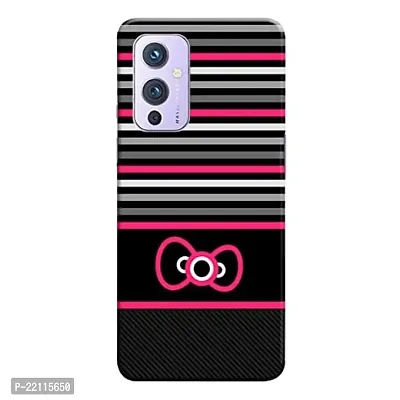 Dugvio? Printed Hard Back Case Cover Compatible for OnePlus 9 - Pink Bow (Multicolor)-thumb0