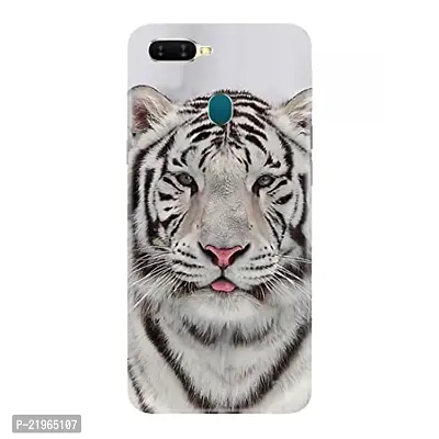 Dugvio? Poly Carbonate Back Cover Case for Oppo F9 Pro - White Tiger Face