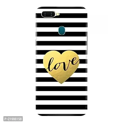 Dugvio? Printed Designer Back Cover Case for Oppo A7 / Oppo A12 / Oppo A5S - Love Heart with Black Texture