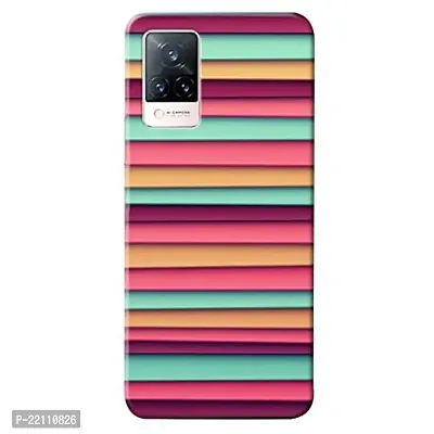 Dugvio? Printed Hard Back Case Cover Compatible for Vivo V21 5G - Multi Color Line (Multicolor)