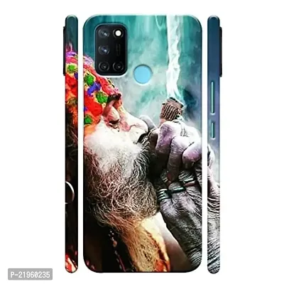 Dugvio? Poly Carbonate Back Cover Case for Realme 7i - Lord Shiva chillam Effect