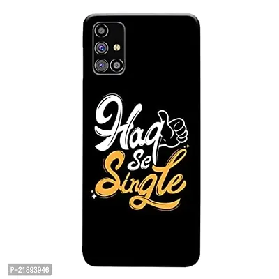 Dugvio Polycarbonate Printed Colorful Haq se singal, Funny Quotes Designer Hard Back Case Cover for Samsung Galaxy M31S / Samsung M31S (Multicolor)