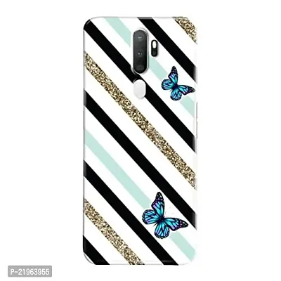 Dugvio? Poly Carbonate Back Cover Case for Oppo A5 2020 / Oppo A9 2020 - Glitter Effect with butterfuly