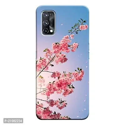 Dugvio? Printed Designer Matt Finish Hard Back Cover Case for Realme X7 - Sky with Pink Floral-thumb0