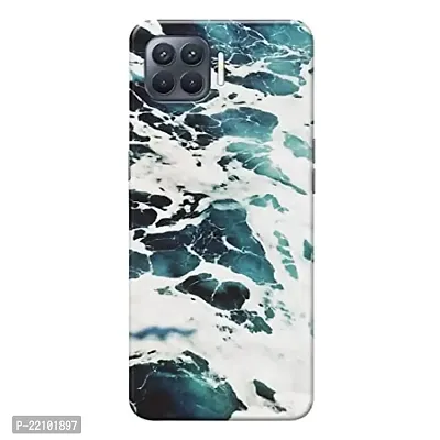 Dugvio? Printed Hard Back Cover Case for Oppo F17 Pro/Oppo Reno 4F - Water Marble