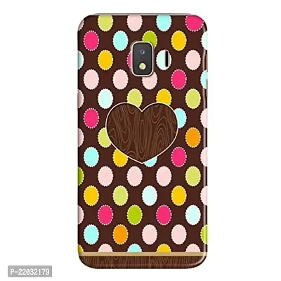 Dugvio? Printed Designer Matt Finish Hard Back Case Cover for Samsung Galaxy J2 Core/Samsung J2 Core/SM-J260G/DS (Yellow and Pink with Heart Art)-thumb0
