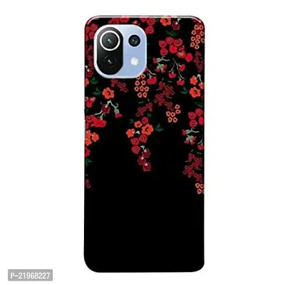 Dugvio Printed Designer Back Cover Case for Xiaomi Redmi Mi 11 Lite 5G / Xiaomi Mi 11 Lite 5G NE - Vintage Floral, Red Flower