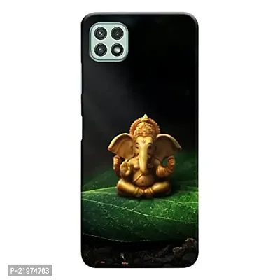 Dugvio? Printed Designer Matt Finish Hard Back Cover Case for Samsung Galaxy A22 (5G) - Lord Ganesha, Ganpati