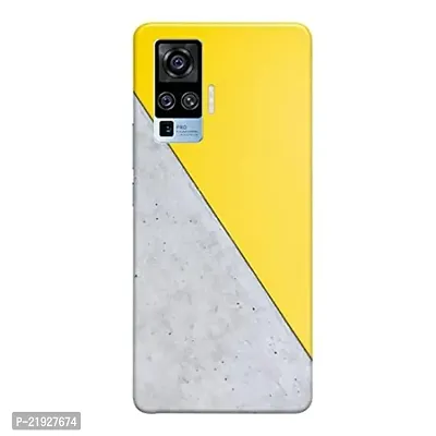 Dugvio? Polycarbonate Printed Hard Back Case Cover for Vivo X50 Pro (Yellow and Grey Design)