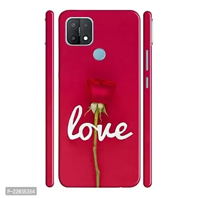 Dugvio? Printed Designer Matt Finish Hard Back Cover Case for Oppo A15 / Oppo A15S - Love Rose