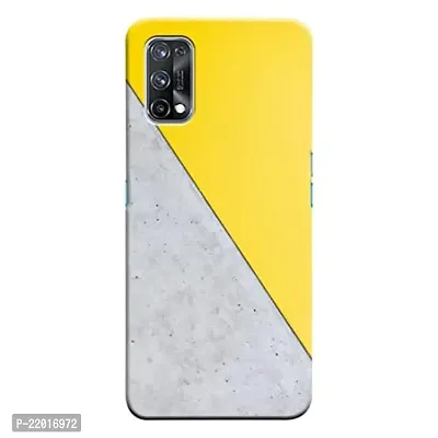 Dugvio? Printed Designer Matt Finish Hard Back Cover Case for Realme X7 - Yellow and Grey Design