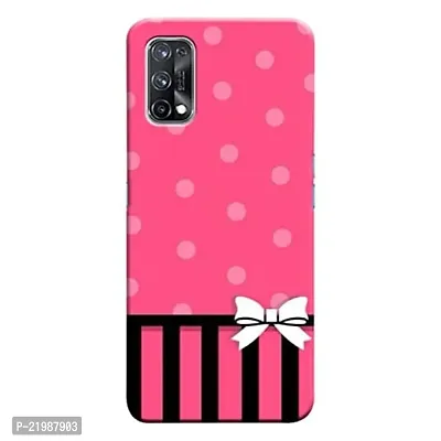 Dugvio? Printed Designer Matt Finish Hard Back Cover Case for Realme X7 - Pink dot Art