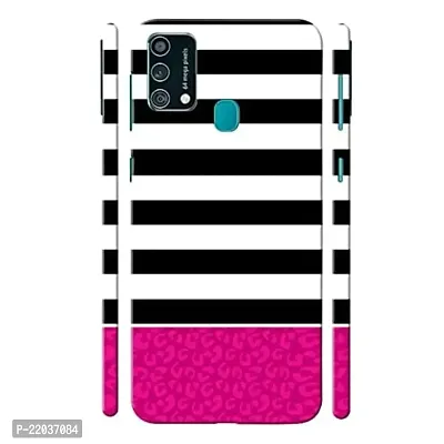 Dugvio? Printed Designer Matt Finish Hard Back Case Cover for Samsung Galaxy F41 / Samsung F41 (Pink and Black line)