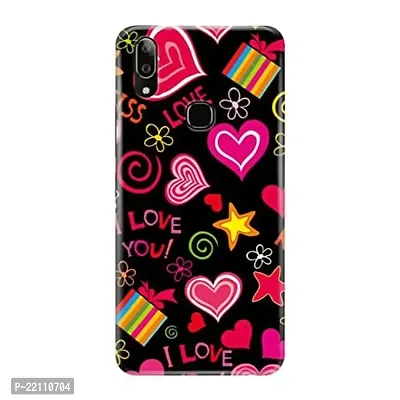 Dugvio? Printed Hard Back Case Cover Compatible for Vivo Y91 / Vivo Y93 / Vivo Y95 - Multi Heart (Multicolor)-thumb0