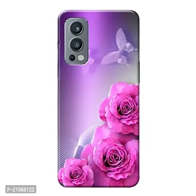 Dugvio? Poly Carbonate Back Cover Case for OnePlus Nord 2 5G - Butterfuly with Red Rose