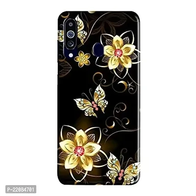 Dugvio? Printed Colorful Golden Butterfly Designer Hard Back Case Cover for Samsung Galaxy A60 / Samsung A60 / SM-A606F/DS (Multicolor)
