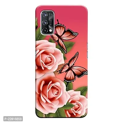 Dugvio? Printed Designer Matt Finish Hard Back Cover Case for Realme X7 - Flowers with Butterfly