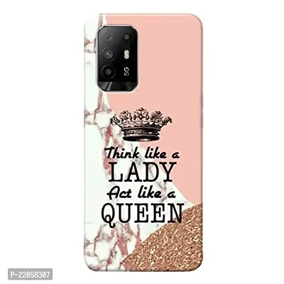 Dugvio? Printed Designer Matt Finish Hard Back Cover Case for Oppo F19 Pro + 5G - Think Like a Lady Quotes