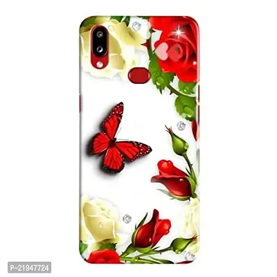 Dugvio? Polycarbonate Printed Hard Back Case Cover for Samsung Galaxy A10S / Samsung A10S / SM-A107F/DS (Red Rose with Butterfly)