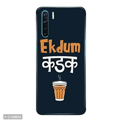 Dugvio? Printed Designer Back Cover Case for Oppo F15 - Ek Dum Kadak Tea Quotes-thumb0