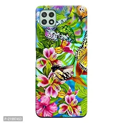 Dugvio? Printed Designer Matt Finish Hard Back Cover Case for Samsung Galaxy A22 (5G) - Butterfly Painting-thumb0