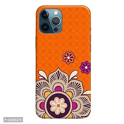 Dugvio? Printed Designer Hard Back Case Cover for iPhone 12 Pro Max (Orange Rangoli Art)
