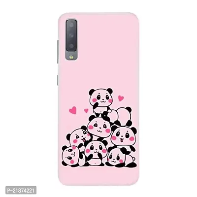 Dugvio Printed Colorful Pink Cartoon Bear Designer Back Case Cover for Samsung Galaxy A7 (2018) / Samsung A7 (2018) / SM-A750F/DS (Multicolor)