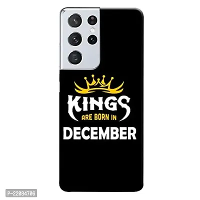 Dugvio? Printed Designer Matt Finish Hard Back Cover Case for Samsung Galaxy S21 Ultra (5G) - Kings are Born in December-thumb0