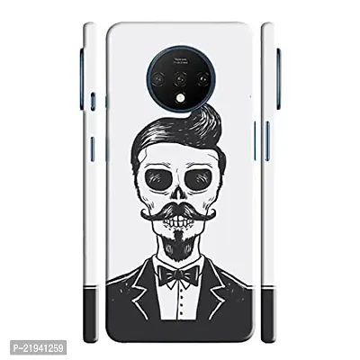 Dugvio? Polycarbonate Printed Hard Back Case Cover for OnePlus 7T (Skul with mustach)
