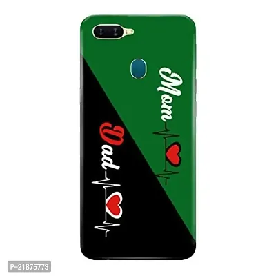 Dugvio? Polycarbonate Printed Colorful Mom, Dad, Mom and Dad, Maa and Pa Designer Hard Back Case Cover for Oppo A7 (Multicolor)-thumb0