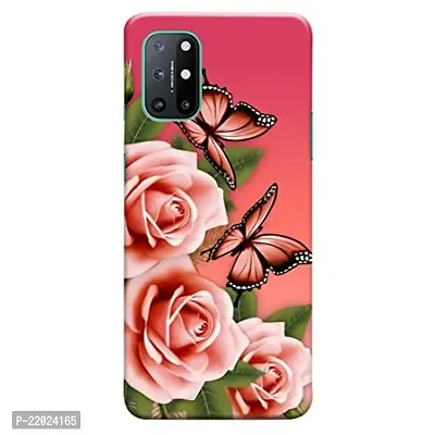 Dugvio? Printed Designer Matt Finish Hard Back Cover Case for OnePlus 8T - Flowers with Butterfly