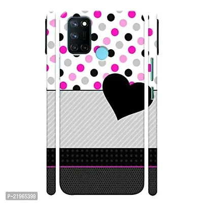 Dugvio? Poly Carbonate Back Cover Case for Realme 7i - Love Heart Pattern