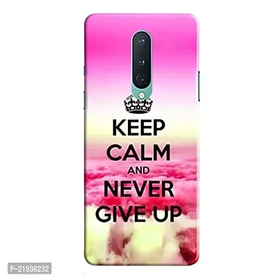 Dugvio? Polycarbonate Printed Hard Back Case Cover for OnePlus 8 (Keep Calm and Never give up)