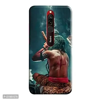 Dugvio? Printed Designer Hard Back Case Cover for Xiaomi Redmi 8 (Shiva with chillam)-thumb0