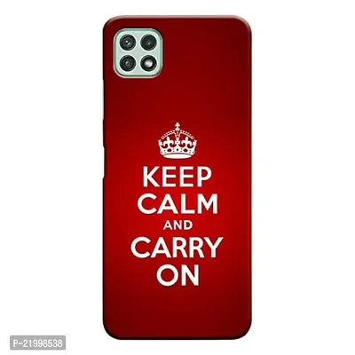 Dugvio? Printed Designer Matt Finish Hard Back Cover Case for Samsung Galaxy A22 (5G) - Keep Calm and Carry on-thumb0