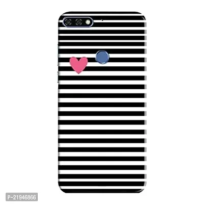 Dugvio? Polycarbonate Printed Hard Back Case Cover for Huawei Honor 7C (Black Pattern)-thumb0