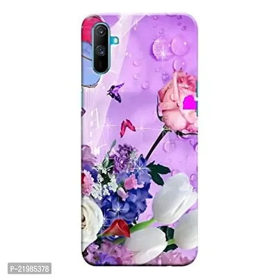 Dugvio? Printed Designer Back Cover Case for Realme C3 - Pink Butterfly with Rose
