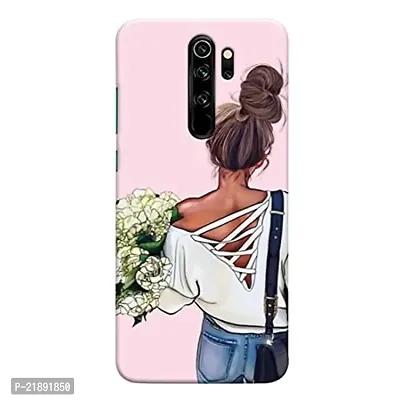 Dugvio Polycarbonate Printed Colorful Cute Girl with Flowers Designer Hard Back Case Cover for Xiaomi Redmi Note 8 Pro/Redmi Note 8 Pro (Multicolor)-thumb0