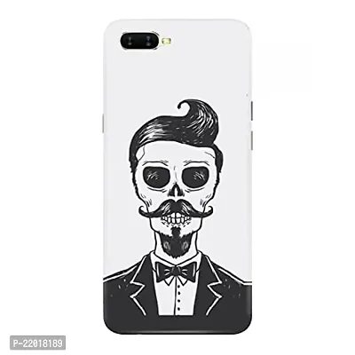 Dugvio? Printed Designer Hard Back Case Cover for Oppo K1 (Skul with mustach)-thumb0