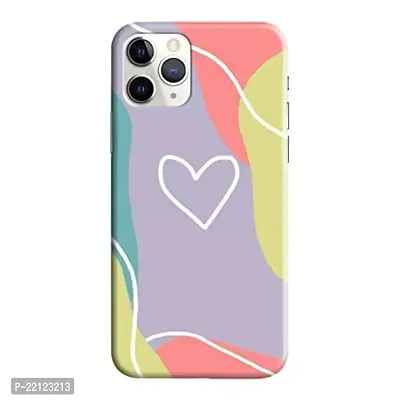 Dugvio? Printed Hard Back Case Cover Compatible for Apple iPhone 11 Pro - Love White and Purple Heart (Multicolor)-thumb0