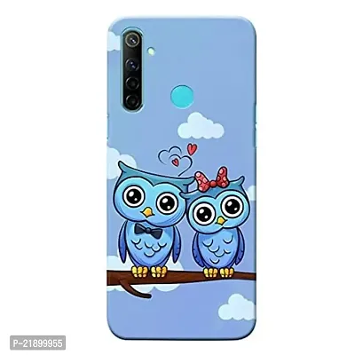 Dugvio? Polycarbonate Printed Colorful Sweet Couple Owl Art Designer Hard Back Case Cover for Realme Narzo 10 (Multicolor)-thumb0