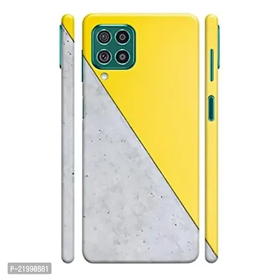 Dugvio? Printed Designer Hard Back Case Cover for Samsung Galaxy F62 / Samsung F62 (Yellow and Grey Design)