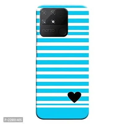 Dugvio? Printed Designer Matt Finish Hard Back Cover Case for Realme Narzo 50A - Light Blue Pattern-thumb0