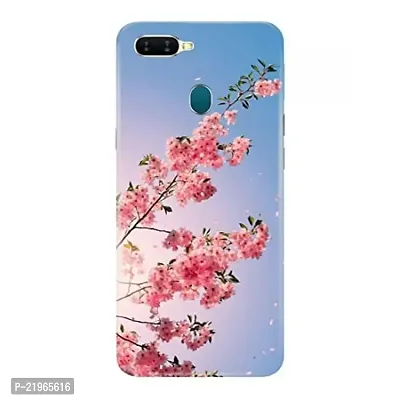 Dugvio? Poly Carbonate Back Cover Case for Oppo A7 / Oppo A12 / Oppo A5S - Sky with Pink Floral