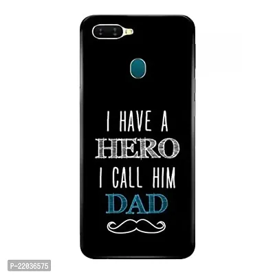 Dugvio? Printed Designer Matt Finish Hard Back Cover Case for Oppo F9 Pro - I Have a Hero Dad Quotes-thumb0