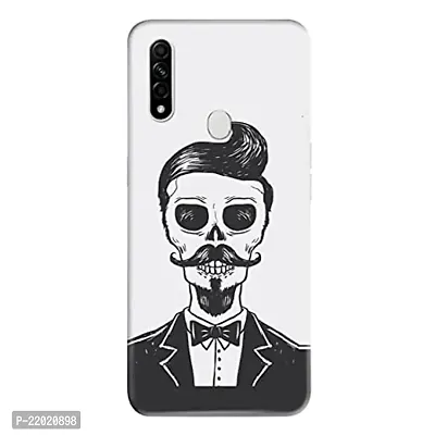 Dugvio? Printed Designer Hard Back Case Cover for Oppo A31 (Skul with mustach)-thumb0