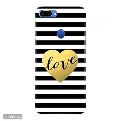 Dugvio? Printed Designer Back Cover Case for Oppo A5S - Love Heart with Black Texture-thumb0
