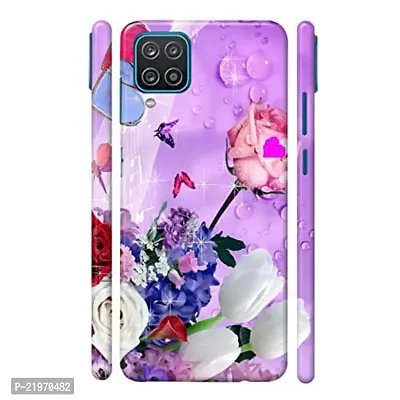 Dugvio? Printed Designer Back Case Cover for Samsung Galaxy M12 / Samsung M12 (Pink Butterfly with Rose)-thumb0