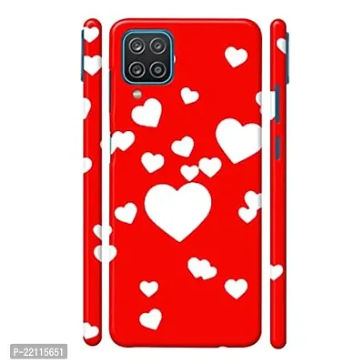 Dugvio? Printed Hard Back Case Cover Compatible for Samsung Galaxy M12 / Samsung F12/ Samsung A12 - White Heart (Multicolor)-thumb0