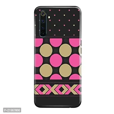 Dugvio? Poly Carbonate Back Cover Case for Realme 6 Pro - Circle and dot Art Border
